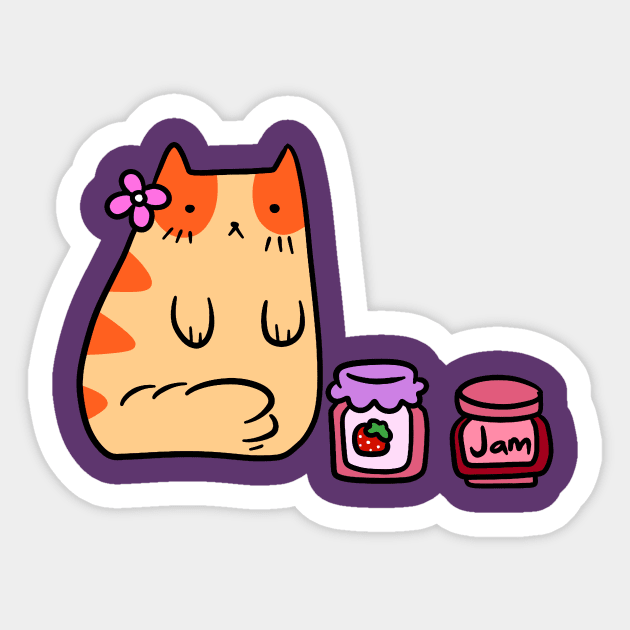 Jam and Jelly Cat Sticker by saradaboru